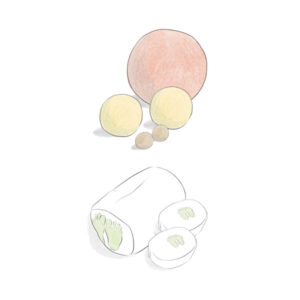 Kit 3 balles en mousse + 2 balles en liège + 1 doudou + 2 doudines - 66€